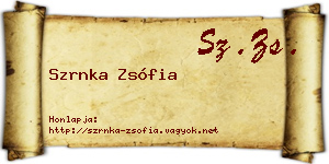 Szrnka Zsófia névjegykártya