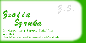 zsofia szrnka business card